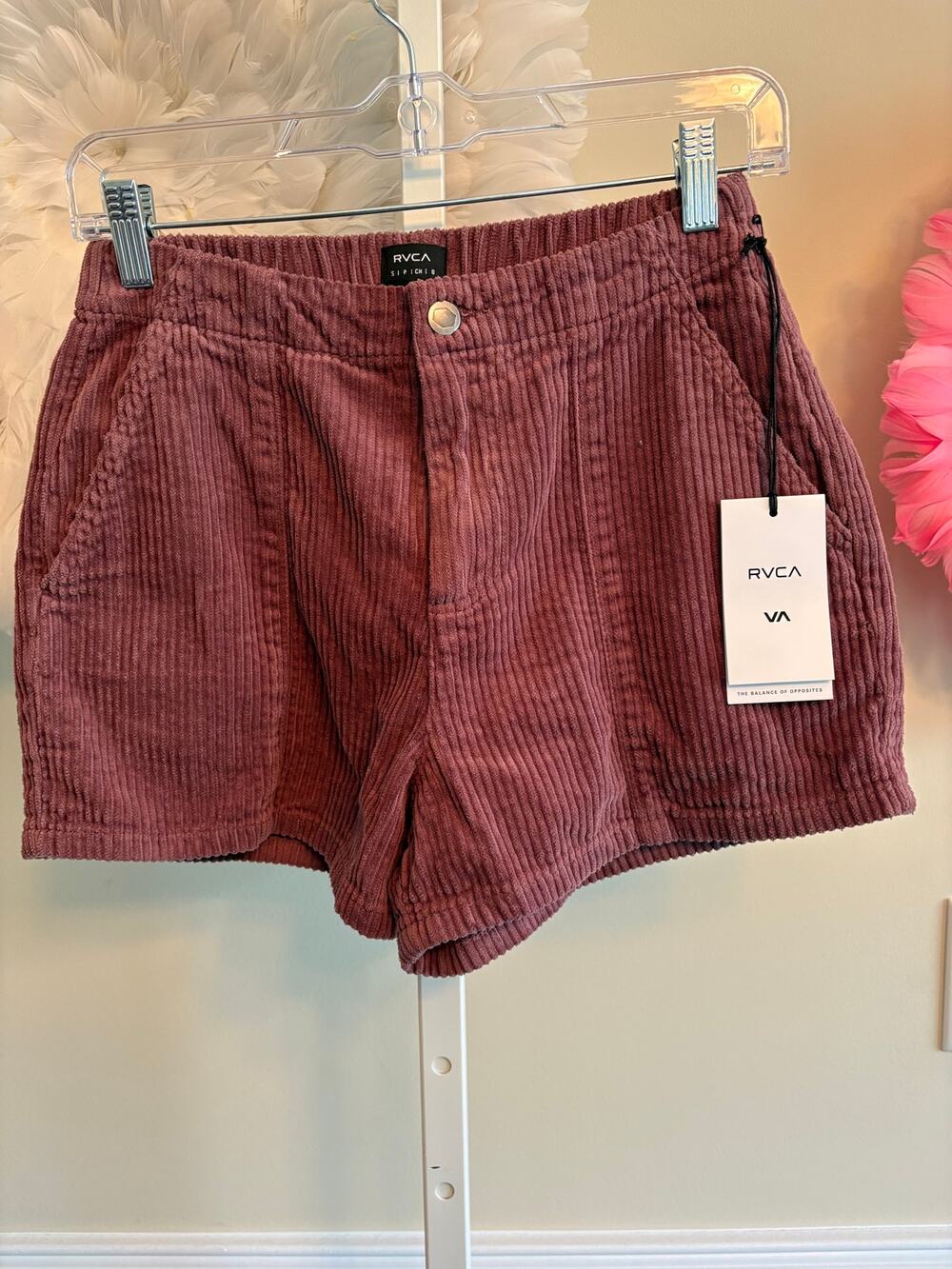 RVCA CORDUROY DAYLIGHT SHORTS SIZE S NWT